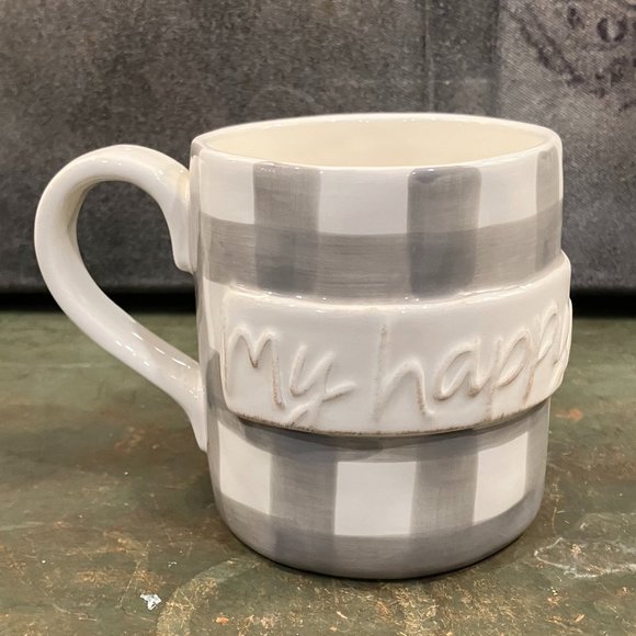 Mud Pie My Happy Place 16oz Ceramic Mug. NWT - Picture 1 of 6